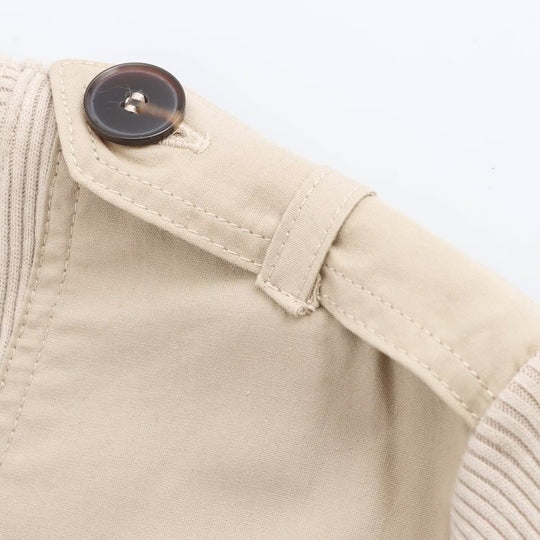 Damen Langarm-Kleid mit dekorativem Gürtel und Schulterdetails R&B