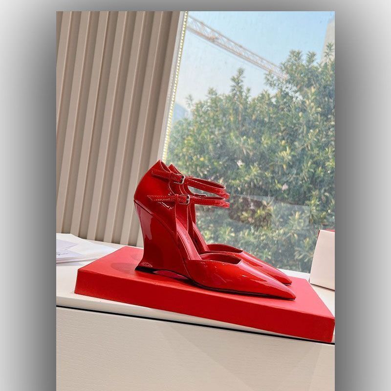 Damen elegante Slingback-Pumps mit glänzender Lackoberfläche R&B