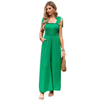 Damen Lässiger Maxijumpsuit mit Rüschen-Details und praktischen Taschen R&B