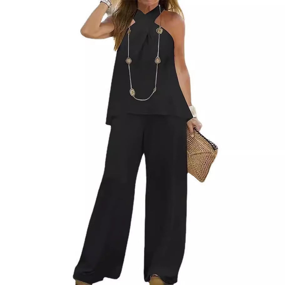 Damen Elegantes und luftiges Ensemble mit weitem Bein