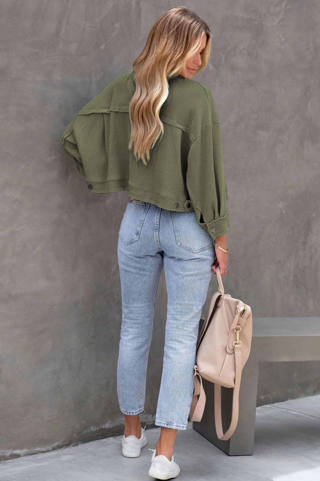 R&B | Waffelstrickjacke Leicht und Trendy Perfekt für Lagenlook