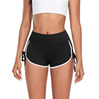 Damen Sportliche High-Waist Shorts mit seitlichem Rüschendetail R&B