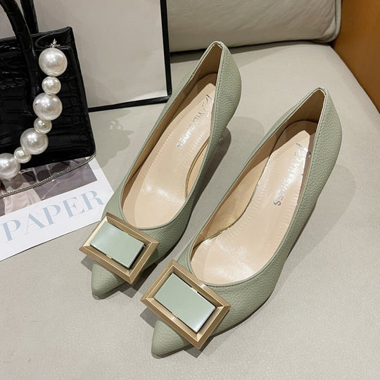 Damen Elegante Ballerinas mit innovativer Schnallenverzierung R&B