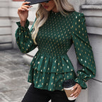 Damen Trendige Bluse mit Rüschendetails und strukturiertem Obermaterial