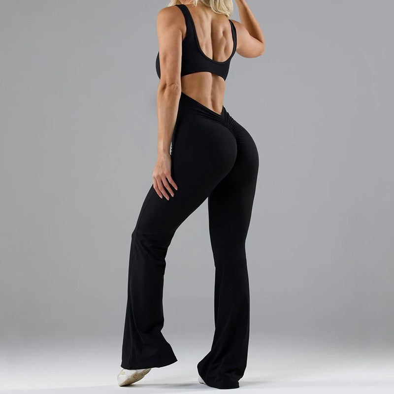 Damen Sportlicher Flared Jumpsuit mit weichem Material R&B