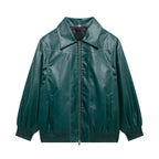 Damen Kunstlederjacke mit lässigem Schnitt und elastischem Saum R&B