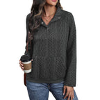 Damen modische Kapuzenpullover mit Knopfleiste und Kängurutasche R&B