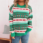Damen Weihnachts-Pullover mit festlichem Motiv und lockerer Passform R&B