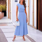 Damen Maxikleid mit Raffinierten Raffungselementen und Elegantem Schnitt R&B