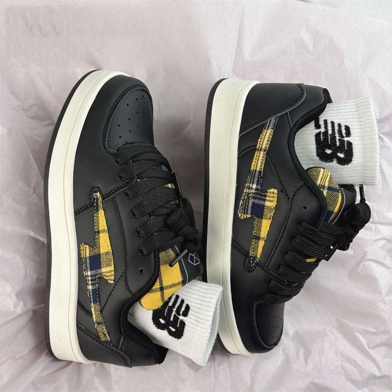 Damen Modische Sneakers mit kariertem Design und gepolsterter Innensohle R&B