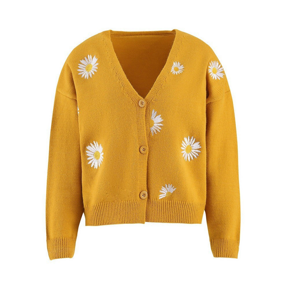 Damen Strickjacke mit Blumenmuster R&B