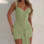 Damen Elegantes Kleid mit Spitzenverzierungen und Raffungsdetails R&B