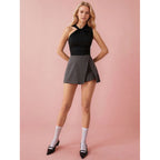 Damen Sportliches Tank-Top mit gefaltetem Ausschnitt und asymmetrischem Schnitt R&B