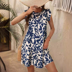 Damen Sommerliches Minikleid mit Rüschen und floralem Druck R&B