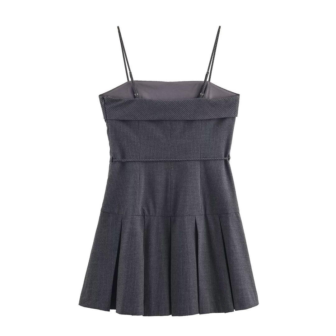 Damen Minikleid mit Rüschen und verstellbaren Trägern R&B