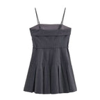 Damen Minikleid mit Rüschen und verstellbaren Trägern R&B