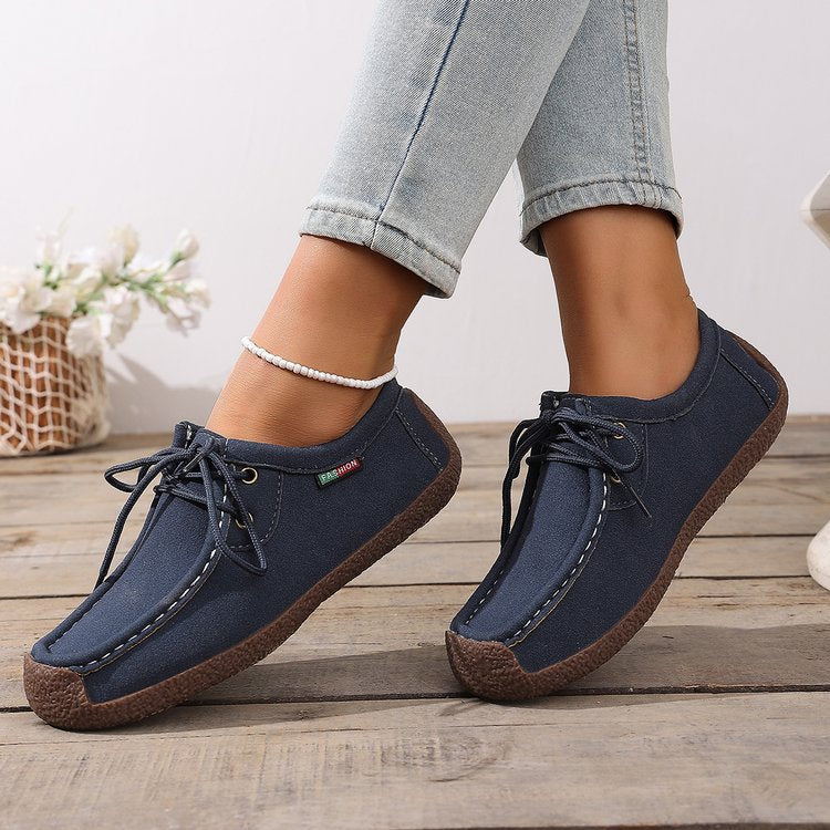 Damen Freizeit Sneaker mit elastischen Schnürsenkeln und rutschfester Sohle R&B