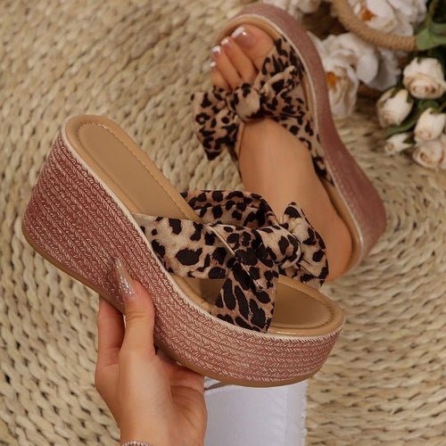 Damen Plattform-Sandalen mit floralem Schleifen-Design R&B