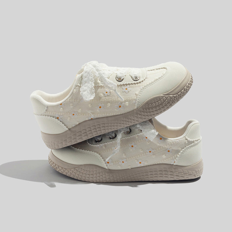 Damen Sneakers mit verspieltem Blumenmuster und rutschfester Sohle R&B