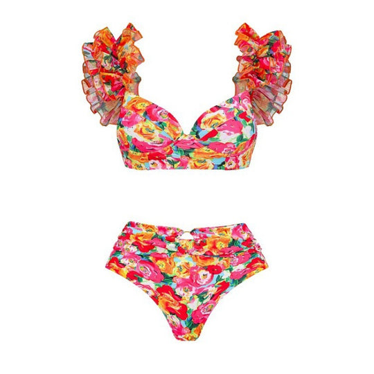 Damen Bikini-Set mit Rüschen und schickem Wickelrock R&B