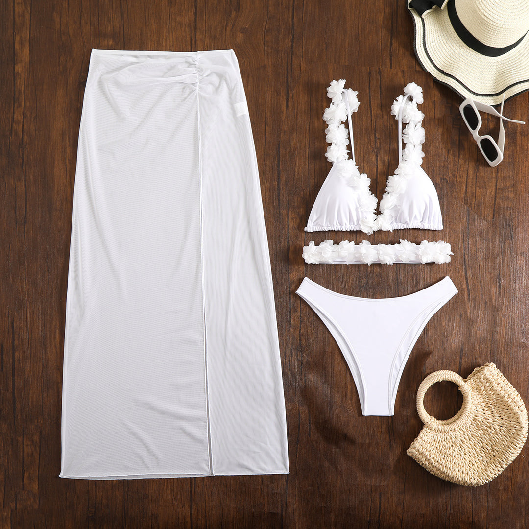Damen Bikini-Set mit raffinierten Blumenapplikationen R&B