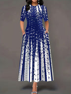 Damen Maxikleid mit kreativen Spritzmuster R&B