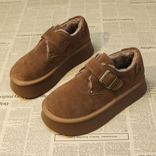 Damen komfortable Slipper mit praktischer Schnalle und weichem Innenfutter R&B