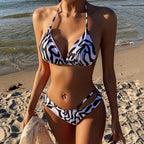 Damen Triangel-Bikini mit trendy Animal-Print und verstellbaren Trägern R&B