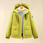 Damen Isolierte Outdoorjacke mit voluminösem Kapuzenkragen und praktischen Taschen R&B