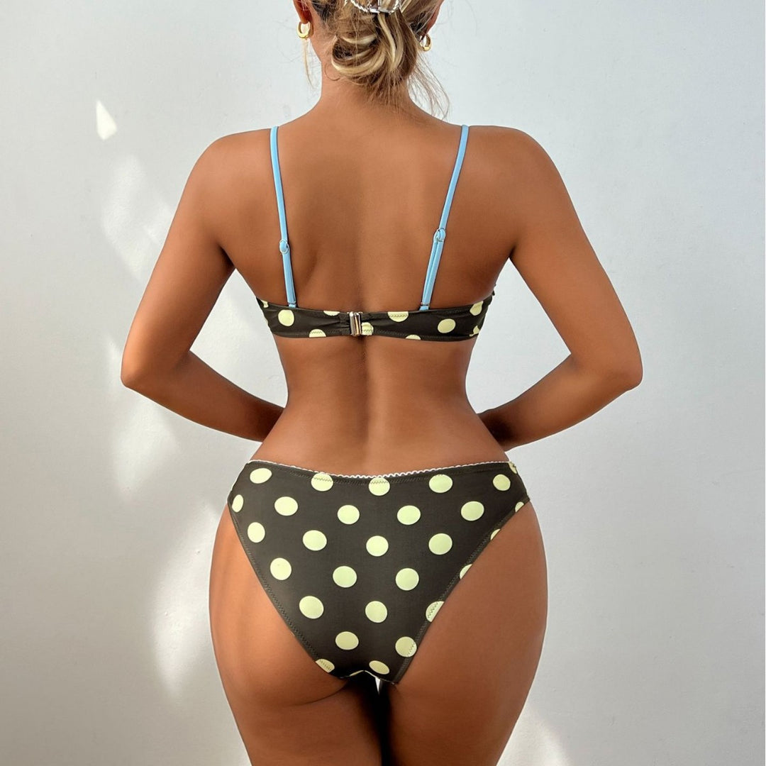 Damen Bunte gepunktete Bikini-Set R&B