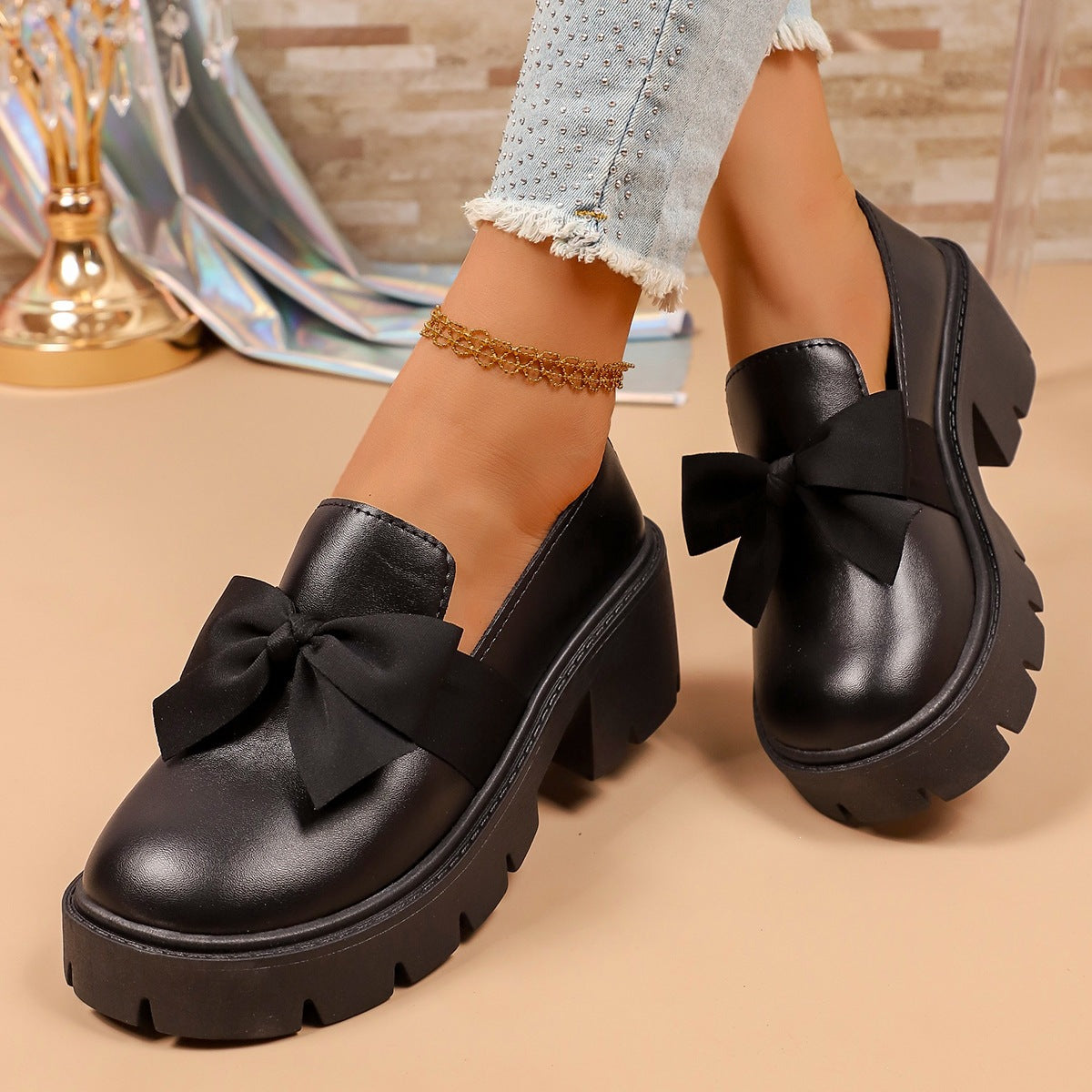Damen Wedge-Pantoletten mit Schleifen-Detail R&B