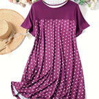 Damen Polka Dot Sommerkleid mit lässigem Schnitt und weichem Material R&B
