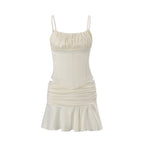 Damen Bleistiftkleid mit gerafftem Design und Spaghettiträgersystem R&B