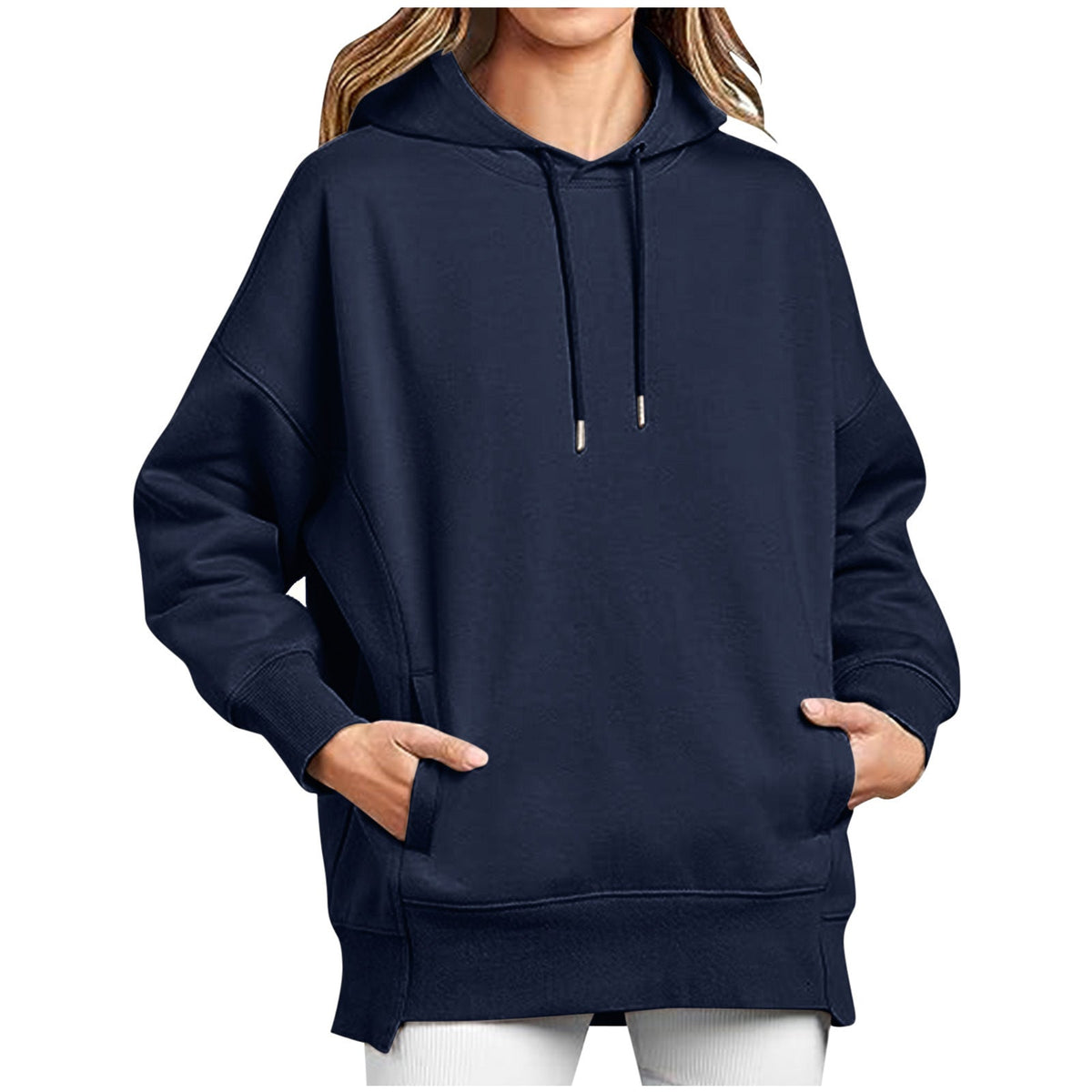 Damen Oversized Kapuzenpullover mit Taschen und Kängurustil R&B