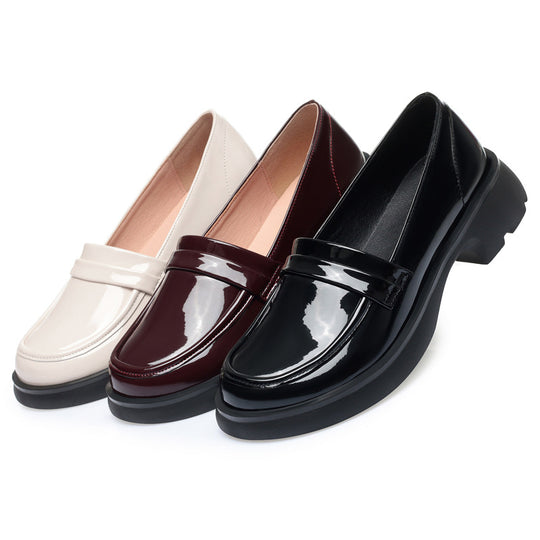 Damen Modische Slipper mit glänzender Oberfläche und blockiertem Absatz R&B