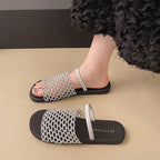 Damen offene Mules mit dekorativem Netzdesign R&B