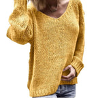 Damen Grober V-Pullover mit lässigem Schnitt und strukturiertem GewR&Be R&B