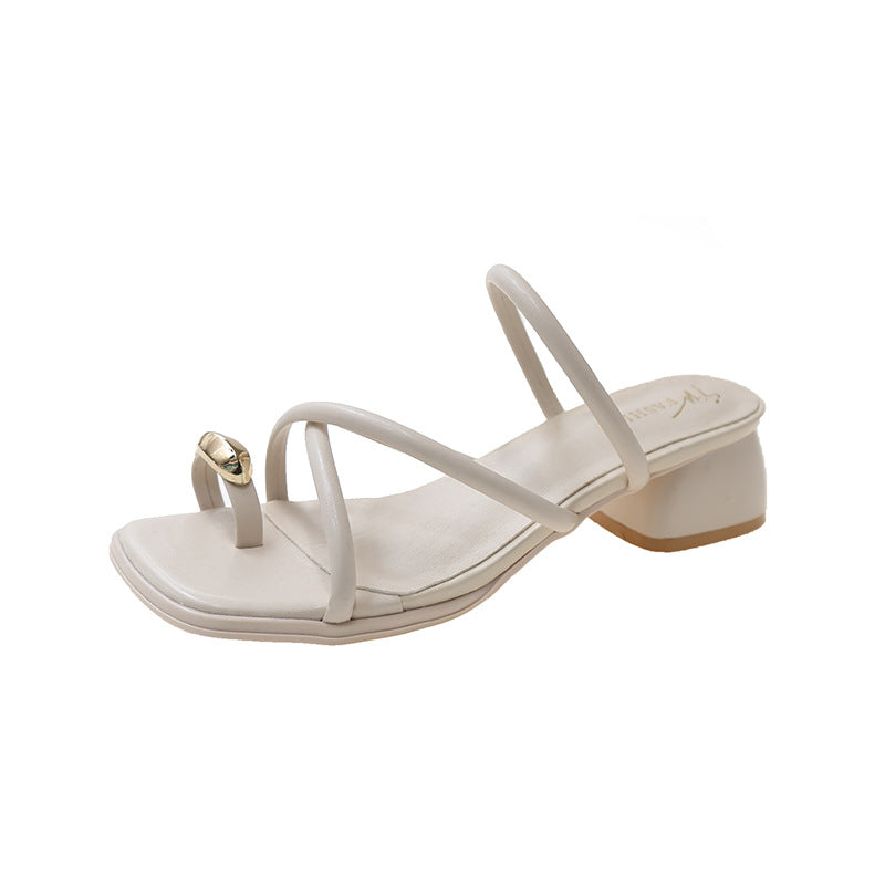 Damen elegante Sandaletten mit verzierten Riemchen und komfortablem Blockabsatz R&B