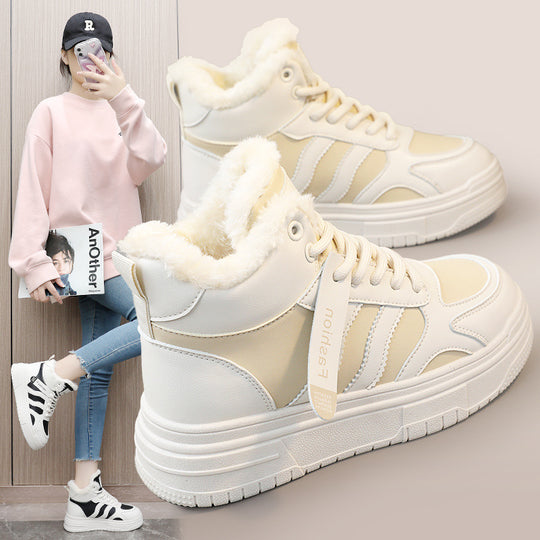 Damen Hochflorige Sneaker aus robustem Kunstleder mit weichem Innenfutter R&B