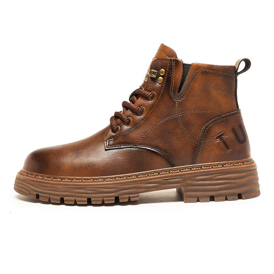Damen robuste Schnürboots aus hochwertigem Kunstleder R&B
