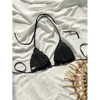 Damen Triangel-Bikini mit verstellbaren Trägern und spielerischem Polka-Dots-Muster R&B