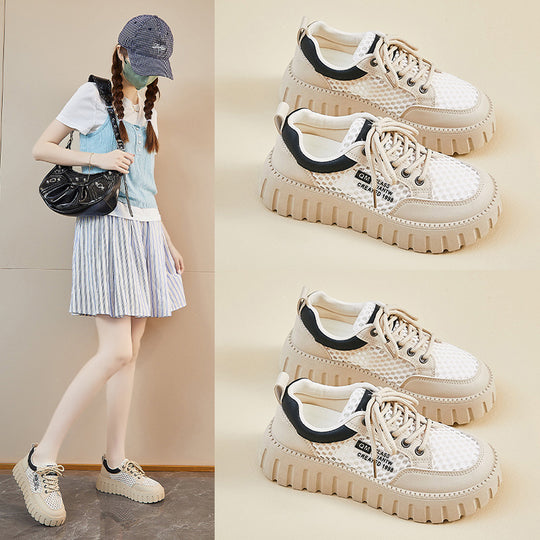 Damen Sportliche Sneakers mit atmungsaktiver Mesh-Oberfläche und rutschfester Gummisohle R&B