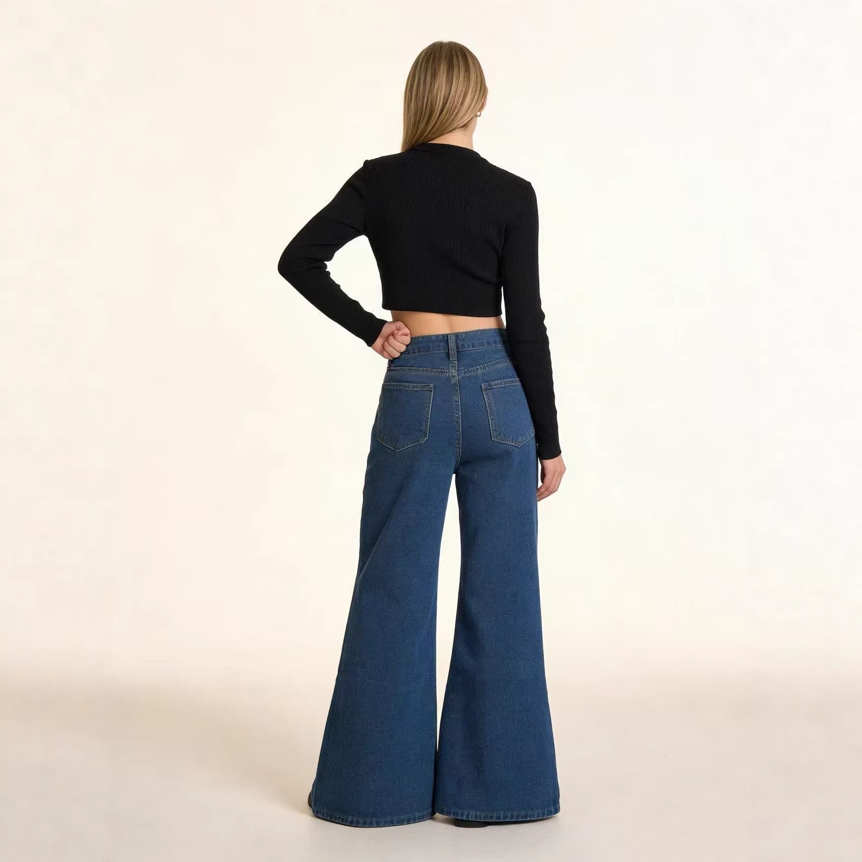 Damen Weite Denim-Jeans mit elegantem Schnitt