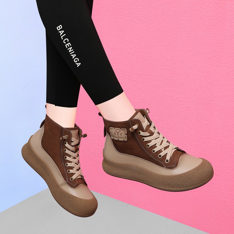 Damen Hochmodische Knit Sneaker mit trendigem Plateau und stabiler Sohle R&B