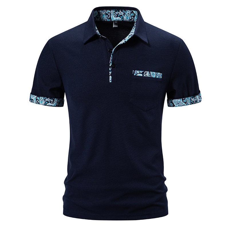 Herren Poloshirt mit kontrastierendem Kragen und praktischer Brusttasche
