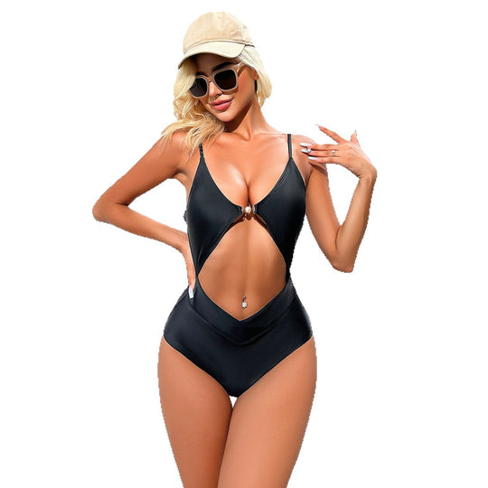 Damen Eleganter Monokini mit Cut-Outs und Ring-Detail R&B