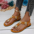 Damen Fußfreundliche Sandalen mit funkelnden Strassapplikationen und dekorativen Verzierungen R&B