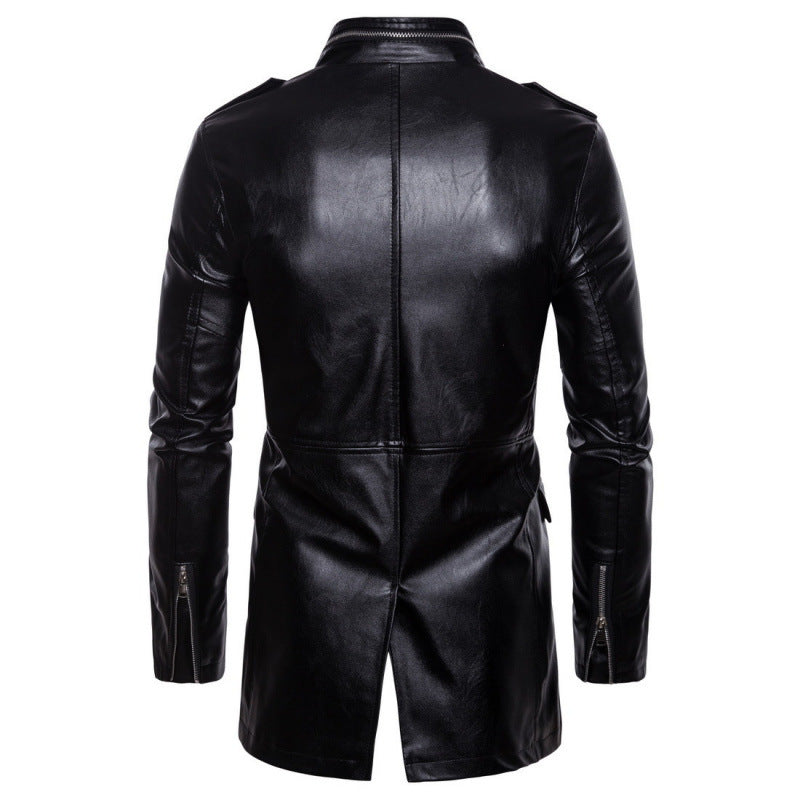 Herren Lederjacke mit Zipper-Taschen