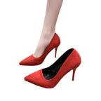 Damen Elegante spitze Pumps mit transparentem Absatz und weichem Obermaterial R&B
