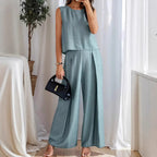 Damen weiches Oberteil und elegante weite Hose R&B